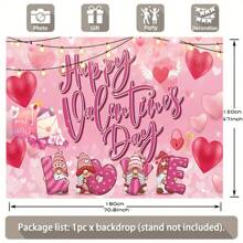 Pancarta de 'Feliz Día de San Valentín', disponible en varios tamaños, adecuada para decoración del Día de San Valentín, fondo del Día de San Valentín, decoración de la pancarta de la fiesta del Día de San Valentín - Multicolor - Ver 10