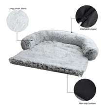 1pc Calming Dog Bed Fluffy Plush Dog Mat, Fluffy Plush Pet Dog Mat Soft , Calming Dog Bed Plush Pet Sofa Couch Cover Furniture Protector Mat for Furniture Protector with Removable Washable Cover for Large Medium Small Dogs and Cats(Light Grey)
