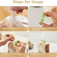 10pcs Superior Bread Bag Clips - HDPE Sealed Clips With Easy Squeeze Lock, Airtight Seal, Space Saving, For Freshness Of Various Bags, Essential Kitchen Accessory