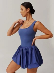 MASKERT 女士连衣裙网球服运动服瑜伽服网球服运动套装透气舒适亲肤 - 藏蓝色 - 查看 8