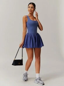 MASKERT 女士连衣裙网球服运动服瑜伽服网球服运动套装透气舒适亲肤 - 藏蓝色 - 查看 9