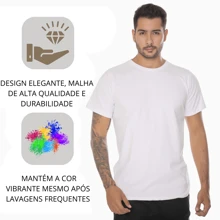 Men's 100% Cotton T-Shirt, Plain Basic Short Sleeve Summer Shirt - 白色 - 查看 3