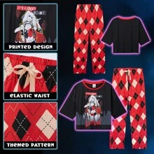 DC Comics Harley Quinn Long Pyjama Set Soft Breathable Loungewear Gift - Multicolor - View 4