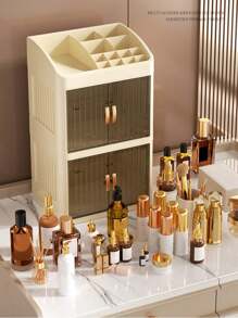 Large Capacity Transparent Cosmetic Storage Box - Multi-Layer Sliding Drawer Style, Suitable For Makeup, Skincare And Lipstick - Lightweight Plastic Vanity Organizer,For Holiday Beach, Bathroom Collection, Bedroom Collection, Large Capacity - Multicolor - View 6