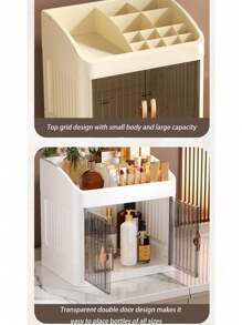 Large Capacity Transparent Cosmetic Storage Box - Multi-Layer Sliding Drawer Style, Suitable For Makeup, Skincare And Lipstick - Lightweight Plastic Vanity Organizer,For Holiday Beach, Bathroom Collection, Bedroom Collection, Large Capacity - Multicolor - View 8