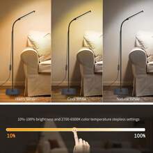1 Pcs LED Floor Lamp Color Temperature Adjustable 10 Levels Dimmable Floor Standing Light Adjustable Gooseneck LED Lamp For Home Room Reading Eyelash Facial Spa Salon Makeup Living Desk Lamp Modern - 3 Màu Sáng - Xem 5