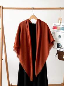 1 件优质春季新款亚麻 130 厘米方形披肩，纯色真丝围巾/披肩，适合女士 - 多色 - 查看 14
