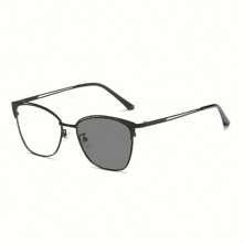 1pc Ultra-Light, Versatile Color-Changing Light Glasses With High-End Feel And Simple Hollow Frame Design. Stylish Glasses Frame For Girls, Zinc Alloy Free - Photochromic - View 11