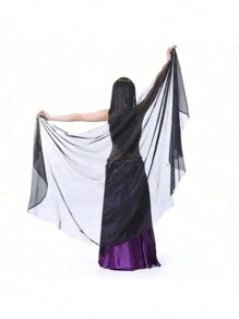 涤纶肚皮舞披肩、肚皮舞围巾、舞蹈表演配饰、女士肚皮舞雪纺围巾 - 彩色 - 查看 15