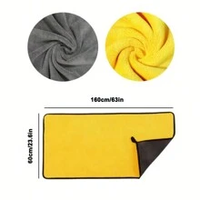 Paño extra grande para lavar y secar autos, de color gris-amarillo, ultrasuave, grande, grueso y de secado rápido. Paño de limpieza y secado de autos extra grande de 30*30cm, 60*160cm para autos y camiones