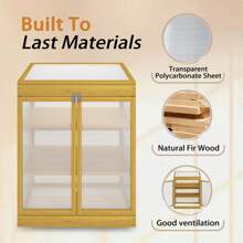 Greenhouse Wooden Cold Frame Greenhouse, Garden Portable Mini Greenhouse Cabinet, Raised Flower Planter Shelf Protection,For Outdoor Indoor Yard Balcony - Nâu_Như được hiển thị - Xem 6
