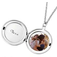 Custom Photo And Text Round Locket Necklace, Round Locket, Engraved Locket, Gift For Her, Memorial Gift,Christmas Gift, Halloween Gift, Anniversary Gift