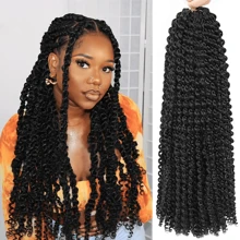 Passion Twist Crochet Hair 14/22Inch 1/4/7 Packs Water Wave Crochet Hair For -Long Bohemian Braiding Hair Extensions - Multicolor - View 10