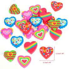 Set de 24/48/72 lápices surtidos para el Día de San Valentín con borradores con forma de corazón para regalos de San Valentín, regalos de intercambio, suministros para fiestas de San Valentín, regreso a clases