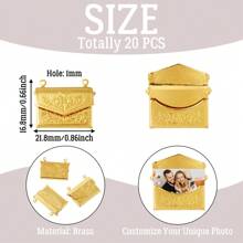 4pcs/20pcs Brass Locket Pendants Heart/Rectangle Photo Frame Charms For Anniversary Birthday Valentine's Day Necklace Gifts DIY