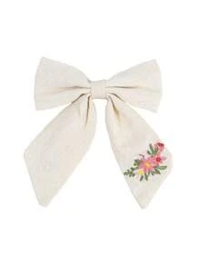 1 pieza Pinza de pelo con lazo bordado personalizado para niñas, lazos de pelo bordados con nombre personalizado, pinza de pelo con lazo de flor bordado, adecuado para decoración diaria del cabello, regalo para niñas, multifuncional, ornamental, grabado, letra, elegante, lindo, colorido, kawaii, adorable, casual, único, personalizado, regalos para bebés, lindos, familia, amigos, hija, hijo, ella, para el Día del Niño, vacaciones de primavera