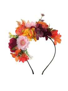 1 件女士优雅精致仿花装饰发带，时尚头饰