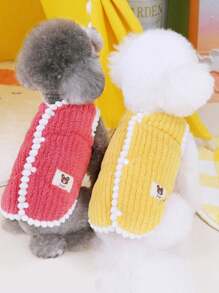 柔软温暖的针织无袖狗/猫毛衣，舒适的狗和猫宠物服装，适合所有季节，秋冬季