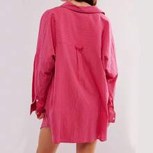 New Arrivals Casual Oversized Shirts - Red - View 4