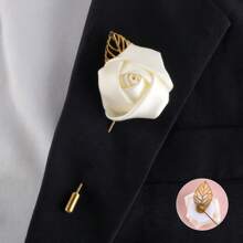 金属叶多色胸针，适合新郎、伴郎 - 海军蓝色翻领花，适合新娘、伴娘、毕业典礼、婚礼派对、舞会 - 長8.5厘米*寬4厘米 - 查看 24