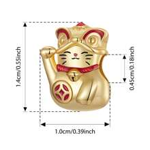 WOSTU 1pc 925 Sterling Silver Good Luck Red Chinese Elements Charm Beads Pendant Gold-Plated For Women Fit DIY Bracelet Necklace Original Fine Jewelry