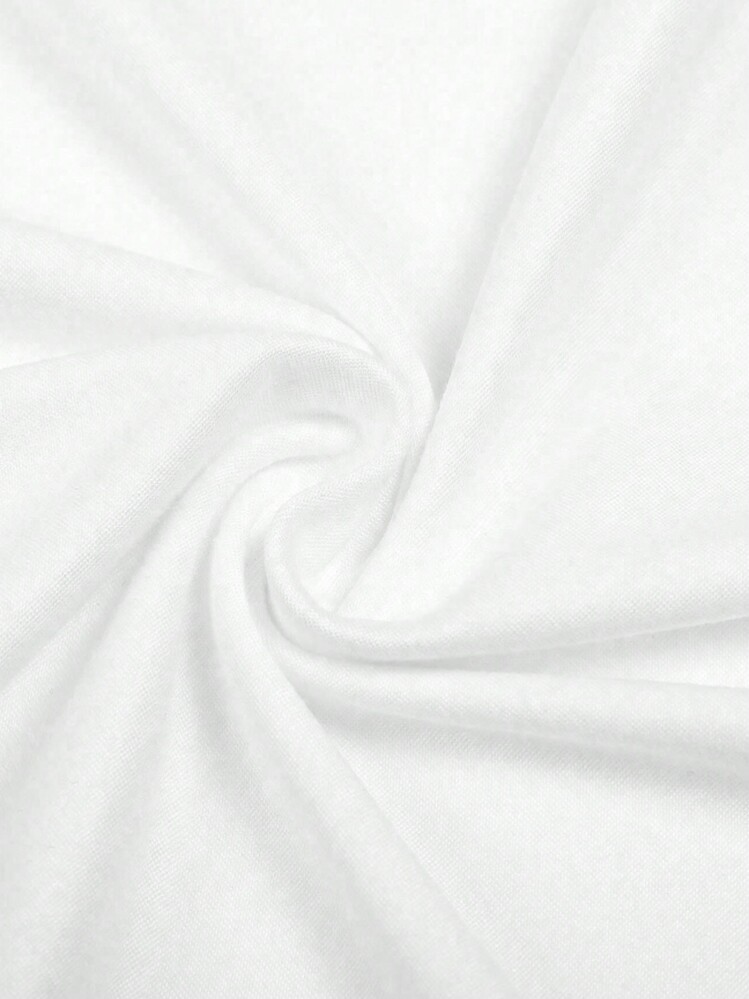 Loose Large Size Men's Small Logo Pattern T-Shirt, Pure Cotton, Skin-Friendly And Comfortable, Suitable For Sports, Suitable For Summer, Cotton Top, Spring Top, Short-Sleeved Top - 白色 - 查看 5