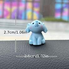 4 món đồ trang trí nội thất xe hơi bằng nhựa hình voi xanh dễ thương theo phong cách ngẫu nhiên - Tùy chỉnh cho xe của bạn - Chú voi xanh dễ thương - Xem 6