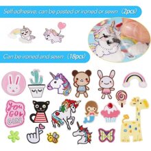 Patch thermocollant 20 pièces, patch thermocollant lapin pour enfants, patch à coudre licorne, pour vêtements enfants et adultes, chapeaux, jeans