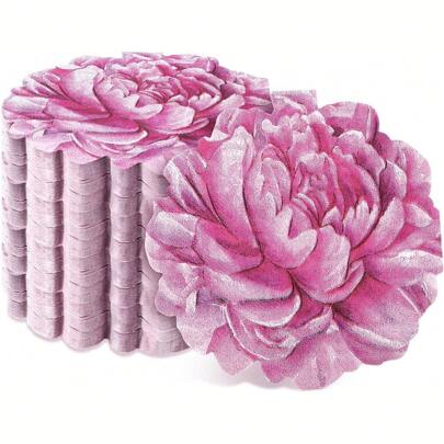 20pcs/40pcs/100pcs Pink Packs Peonies Paper Dinner Napkins Peony Flower Guest Napkins Decorative Pink Floral Paper Napkins For Spring Summer Wedding Party Bridal Birthday Tea Party Supplies