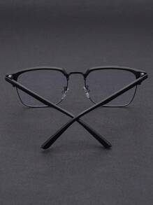 1 Stück Herren Metallhalb-Rahmen Business Retro Nicht-Rezept Brille, geeignet für den täglichen Gebrauch, Computerspiele, Büroarbeit