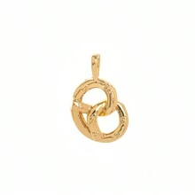 1Pc Fashion Simple DIY Necklace Accessories Food Series Cherry Ice Cream Pizza Bread Italian Noodles Zirconia Pendant, Electroplated 18K Gold, Waterproof And Sweatproof, Suitable For Daily And Party Wear, Valentine's Day Gift, Women's Gift, Women's Jewelry - Gold - View 5