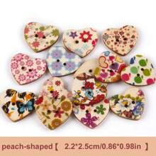 50PCS Red Wooden Butterfly Shape Buttons - Decorative DIY Craft Supplies For Scrapbooking, Clothing, Wedding, Party Decor - Vintage Style Jute Ribbon Rope Cord Embellishments Christmas Tree Button