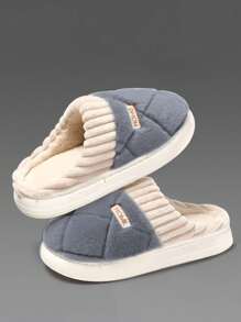 Chinelos quentes com forro térmico para mulheres, outono/inverno, antiderrapantes, uso interno/externo, elegantes sem cadarço