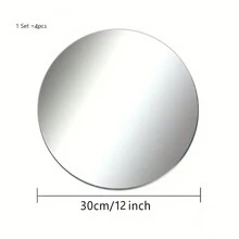 4 Pieces Of Acrylic Circular Self-Adhesive Mirror Stickers, Perfect For Bathroom, Dormitory, Bedroom, Living Room, Staircase Wall Stickers, Wall Background Decorative Mirrors. Gifts Birthday Graduation Personalised Stickers