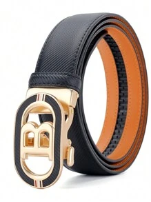 Cinturón de hombre de negocios popular de hebilla automática con estampado de letras elegante y versátil como decoración