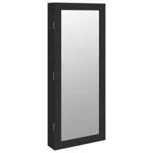 Stylish Wall Mounted Black Mirror Cabinet With Lighting Storage Organizer - Black - View 2