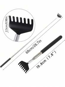 Portable Retractable Metal Back Scratcher - Instant Itch Relief, Extendable & Portable,Metal Stainless Steel Extendable Back Scraper Scrapping & Massaging Tool Suitable For Adults, Elders, Pets, Gift Giving