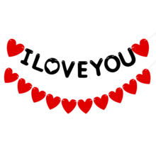 2pcs Felt Heart Shape Pennant Banner "I LOVE YOU" Red Heart, Valentine's Day Decorations, Wedding, Proposal, Backdrop Decoration - Multicolor - View 6