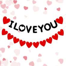 2pcs Felt Heart Shape Pennant Banner "I LOVE YOU" Red Heart, Valentine's Day Decorations, Wedding, Proposal, Backdrop Decoration - Multicolor - View 4