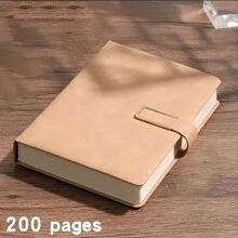 复古 A5 皮革笔记本，配有个性化软封面和书签 - 非常适合商务会议和大学生活，柔软仿麂皮材质，学校用品，返校 - A5 - 查看 7