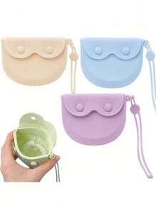 Estuche para dentaduras de silicona con tapa, bolsa de almacenamiento portátil para retenedores, contenedor para protector bucal de ortodoncia, fácil de apretar para uso en viajes y hogar, regalo para mujeres - Multicolor - Ver 11