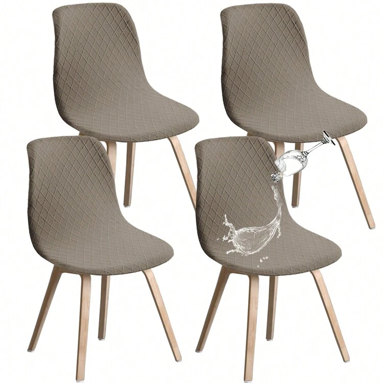 4 st Vattentät Jacquard Stretch matstolsöverdrag, avtagbara halkfria köksstolar med överdrag - 4 stycken - Visa 13