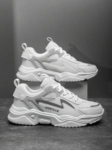 Giày thể thao nam buộc dây màu sắc đa năng thời trang, giày chạy bộ lưới thoáng khí thoải mái cho cặp đôi ngoài trời - trắng - Xem 4