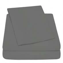 Luxurious Ultra Soft 3-Piece Bamboo Fiber Bed Sheet Set With Deep Pockets - Twin - Light Gray - View 3