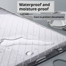 10 pezzi Cartelle in formato A4 classiche all'ingrosso, buste trasparenti in PP per documenti, impermeabili, trasparenti, per la scuola, forniture scolastiche