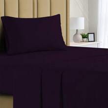 Luxurious Ultra Soft 3-Piece Bamboo Fiber Bed Sheet Set With Deep Pockets - Twin - Eggplant - View 2