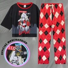 DC Comics Harley Quinn Long Pyjama Set Soft Breathable Loungewear Gift - Multicolor - View 3