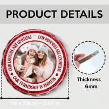 Adorno personalizado con brillo y purpurina - Adorno de cristal personalizado - Regalo de Navidad para mejores amigas, almas gemelas - Decoración de San Valentín, pintura artística para regalo, recuerdo