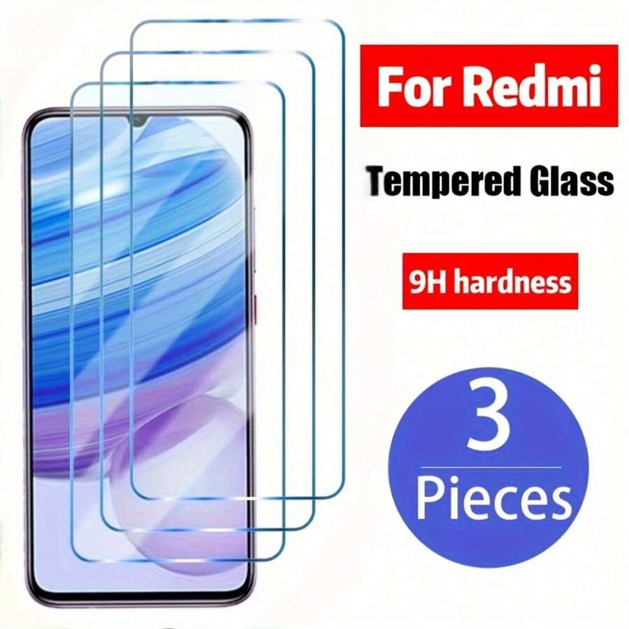 3 PCS HD Screen Tempered Glass Compatible With Redmi 13 Note 10 12T Note 12 A2/A1 Note 9T Note 9T 12 A3x Note 9 Pro Gift For Birthday, Family, Friends Phone Screen Protector, Phone Accessories Waterproof Shockproof Anti-Fall Anti-Fall Scratch Resistant Anti-Fingerprint Full Cover - 3pcs - View 1