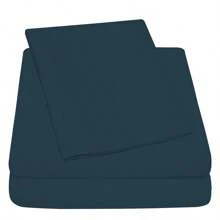 Luxurious Ultra Soft 3-Piece Bamboo Fiber Bed Sheet Set With Deep Pockets - Twin - Navy - View 3